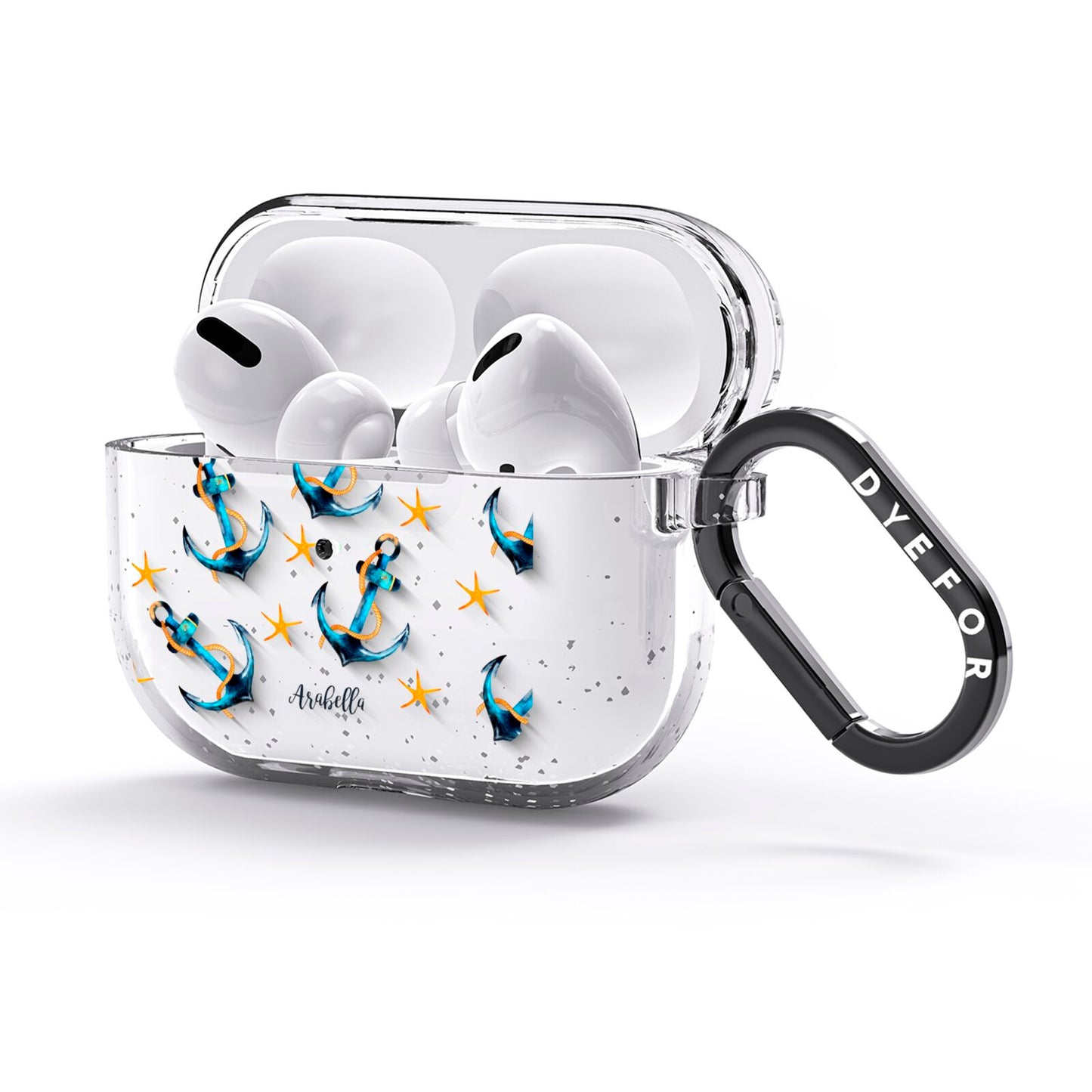 Personalised Nautical AirPods Glitter Case 3rd Gen Side Image