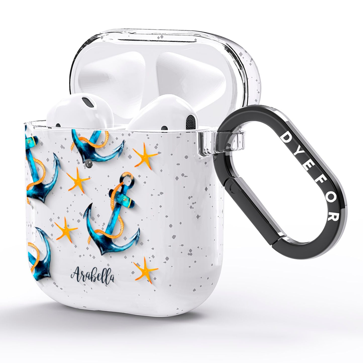 Personalised Nautical AirPods Glitter Case Side Image