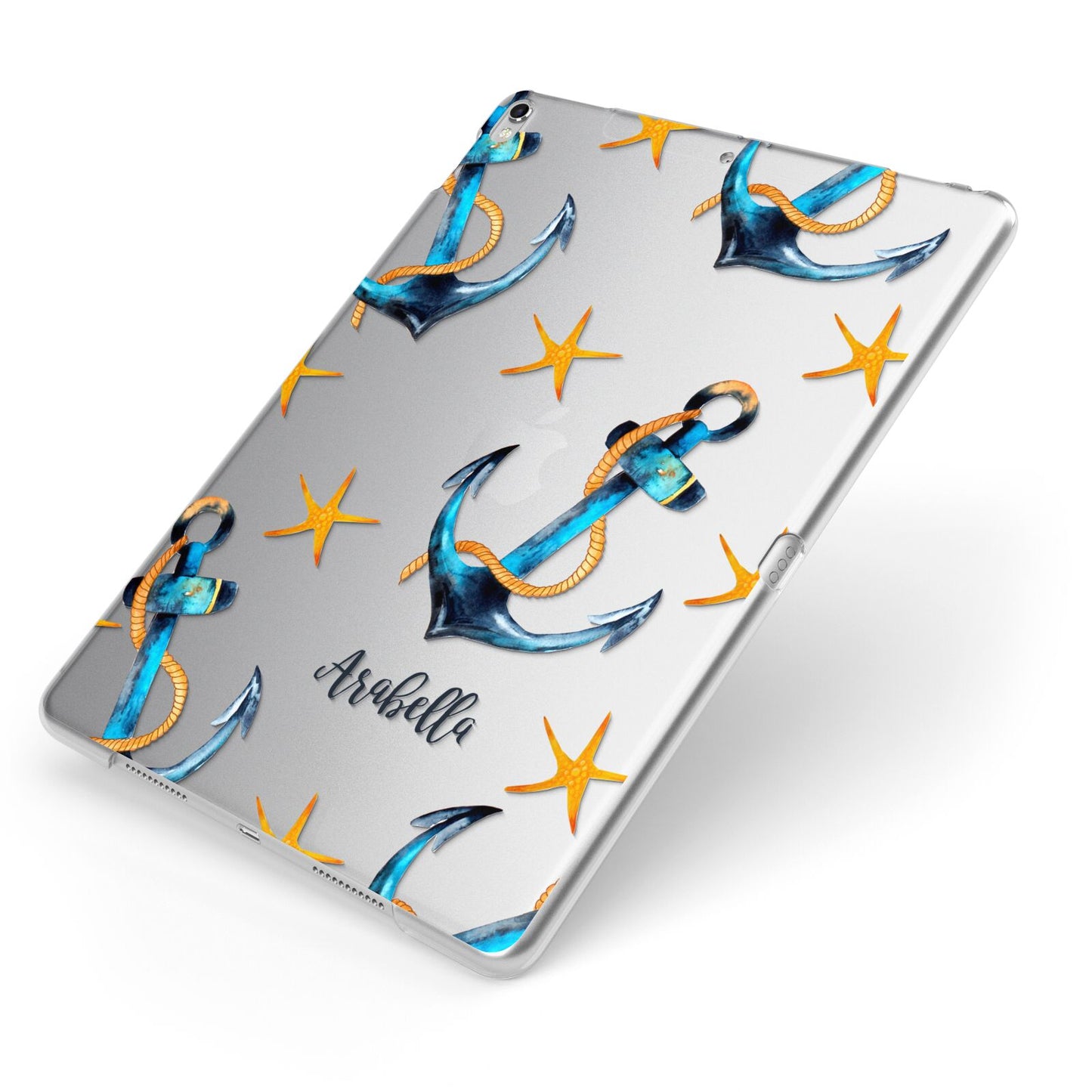 Personalised Nautical Apple iPad Case on Silver iPad Side View