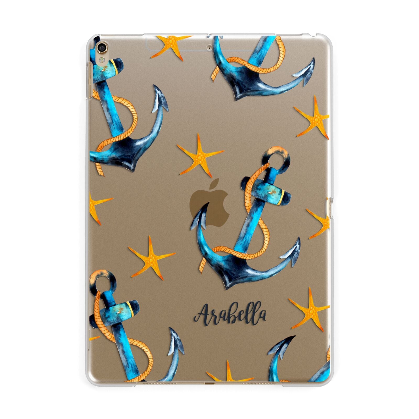 Personalised Nautical Apple iPad Gold Case