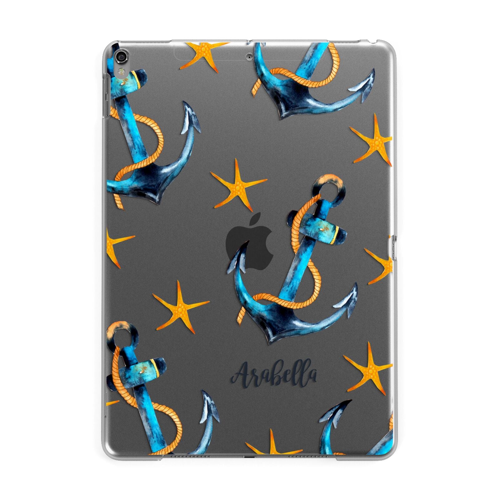 Personalised Nautical Apple iPad Grey Case
