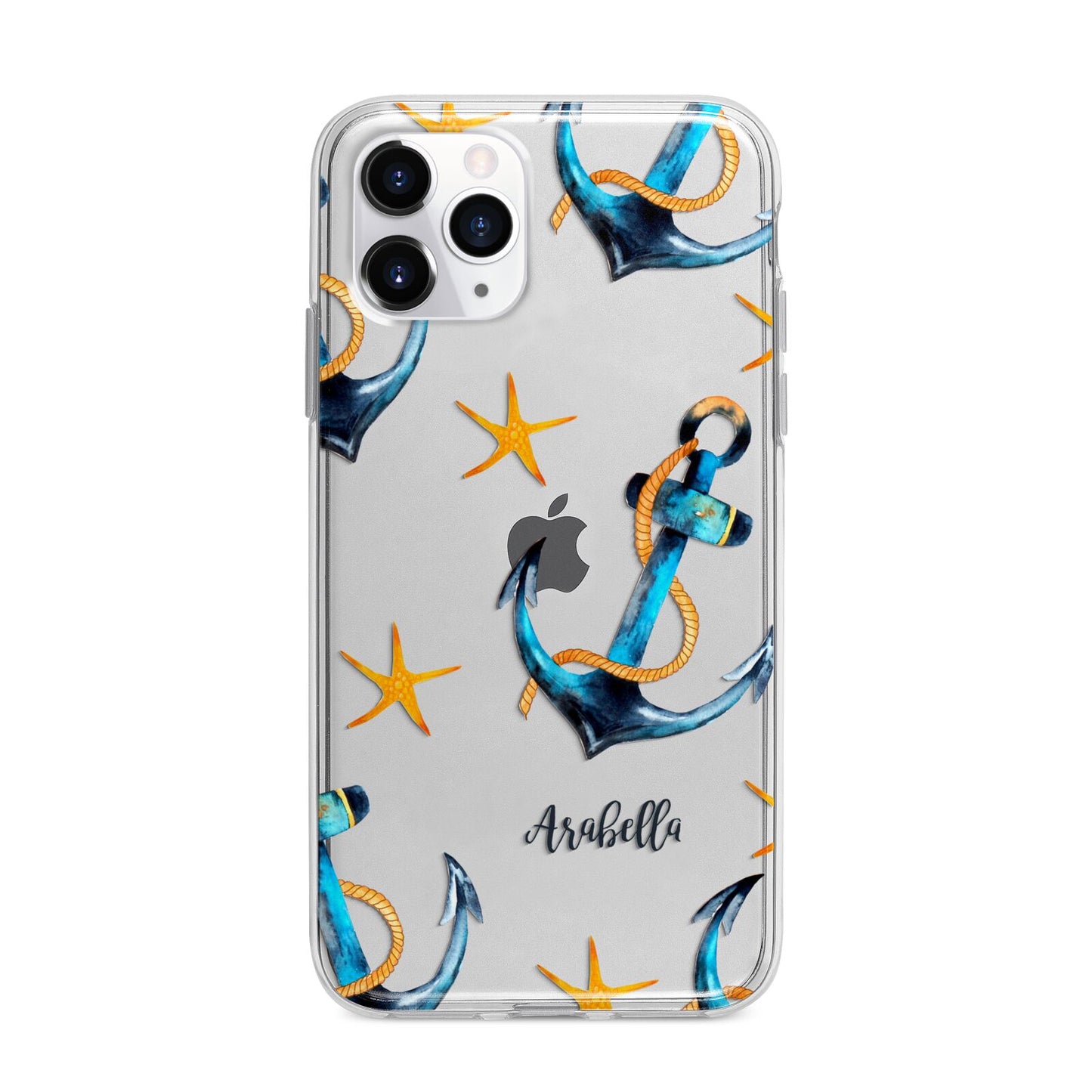 Personalised Nautical Apple iPhone 11 Pro Max in Silver with Bumper Case