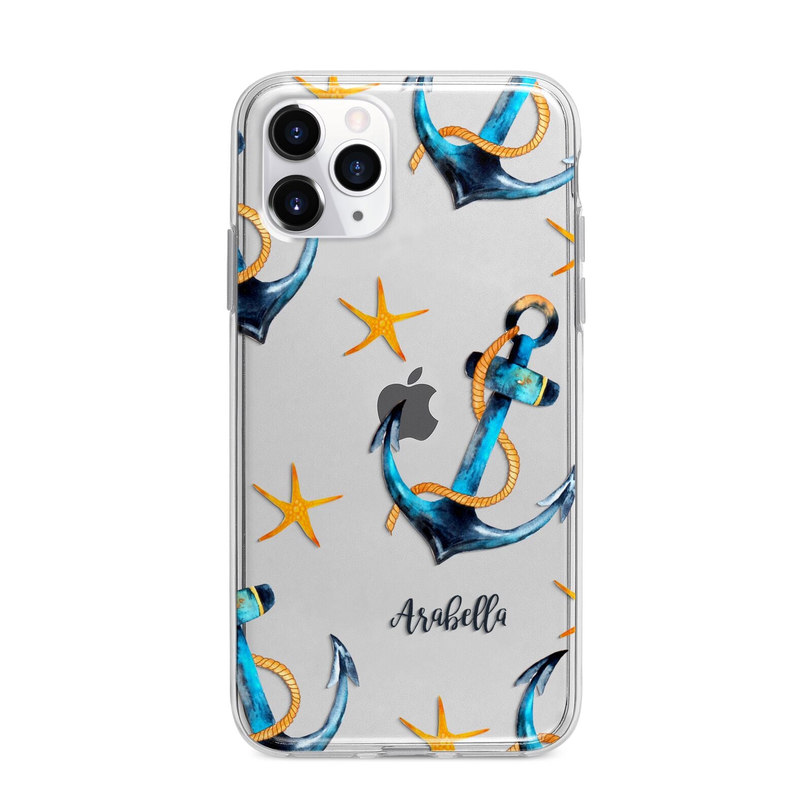 Personalised Nautical Apple iPhone 11 Pro Max in Silver with Bumper Case