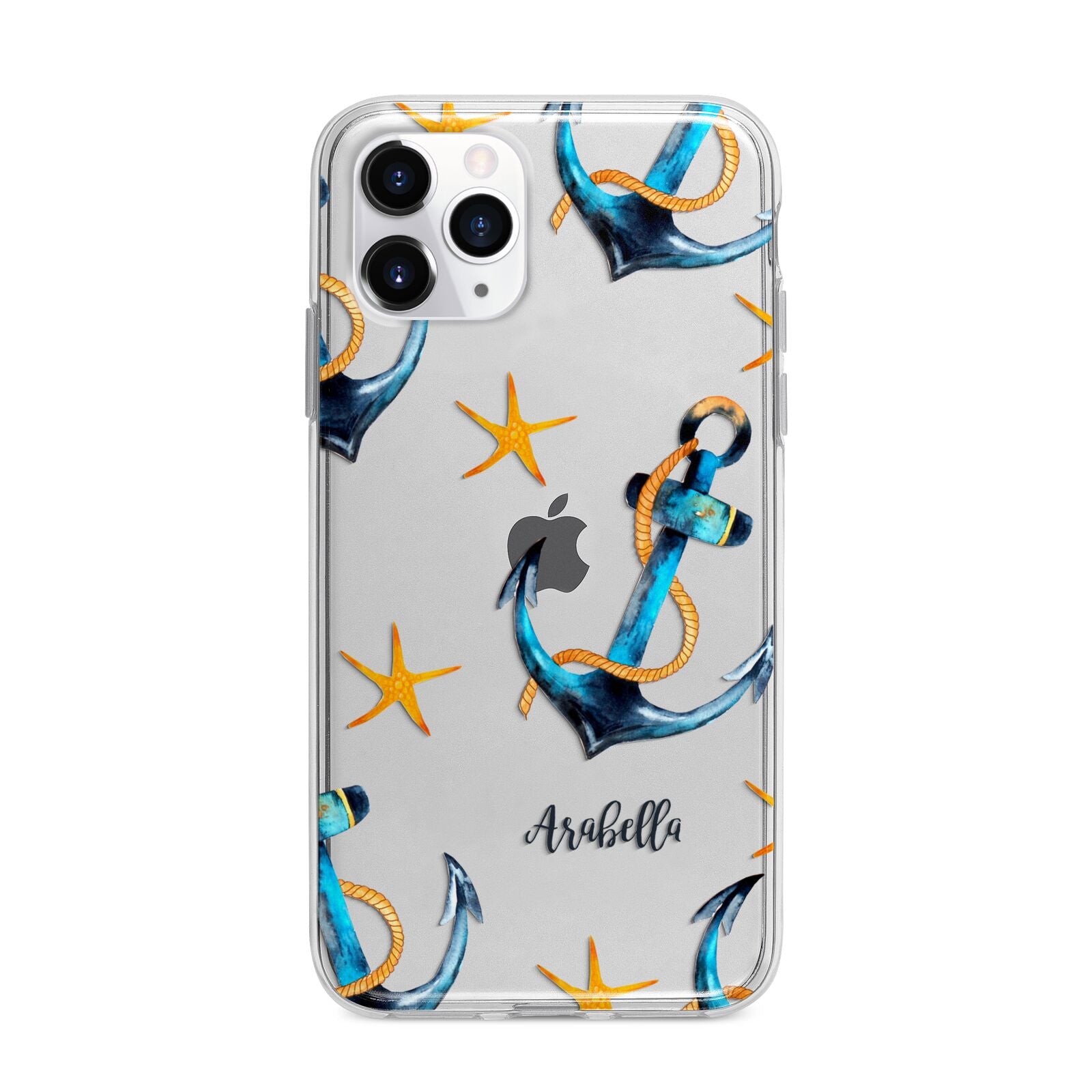Personalised Nautical Apple iPhone 11 Pro in Silver with Bumper Case
