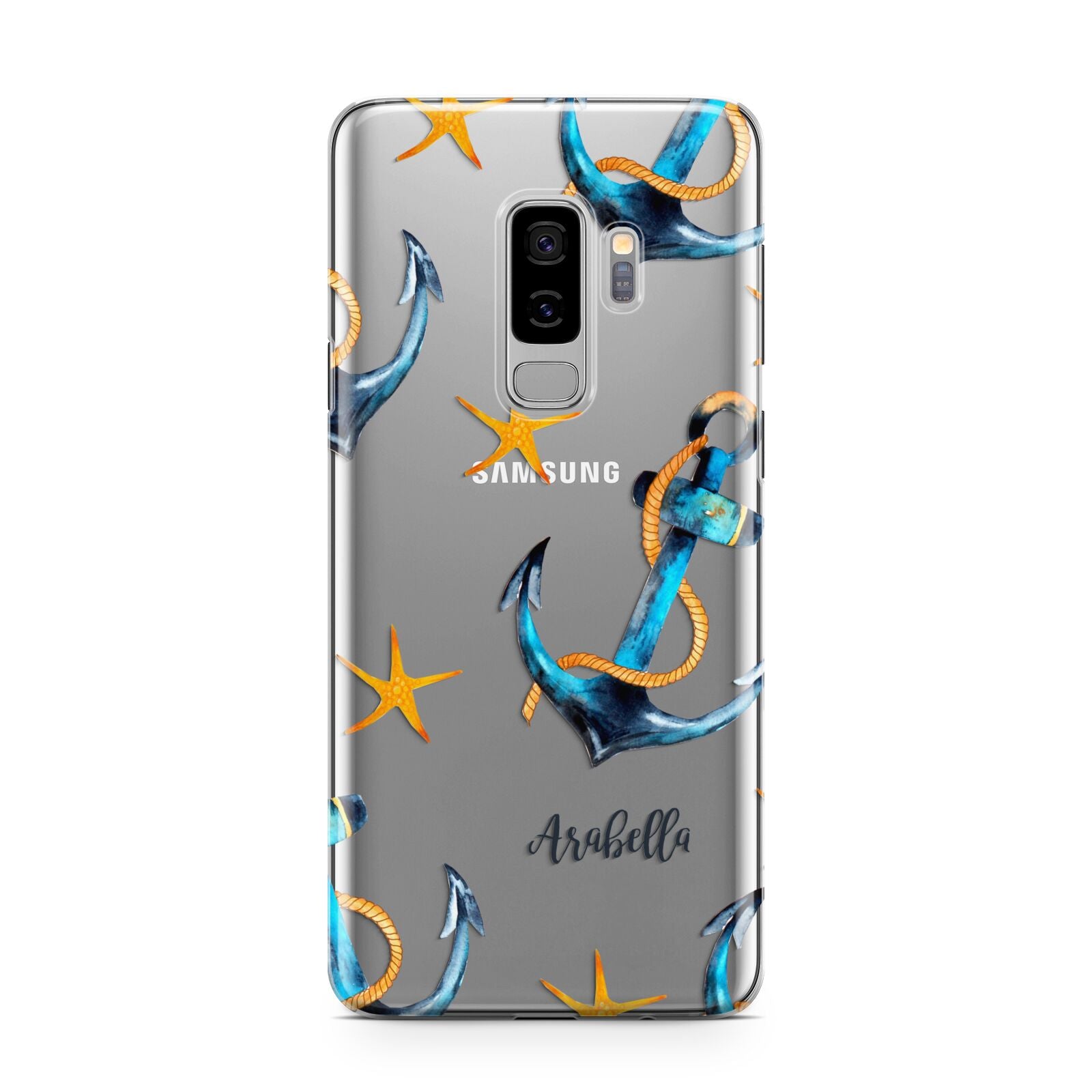 Personalised Nautical Samsung Galaxy S9 Plus Case on Silver phone