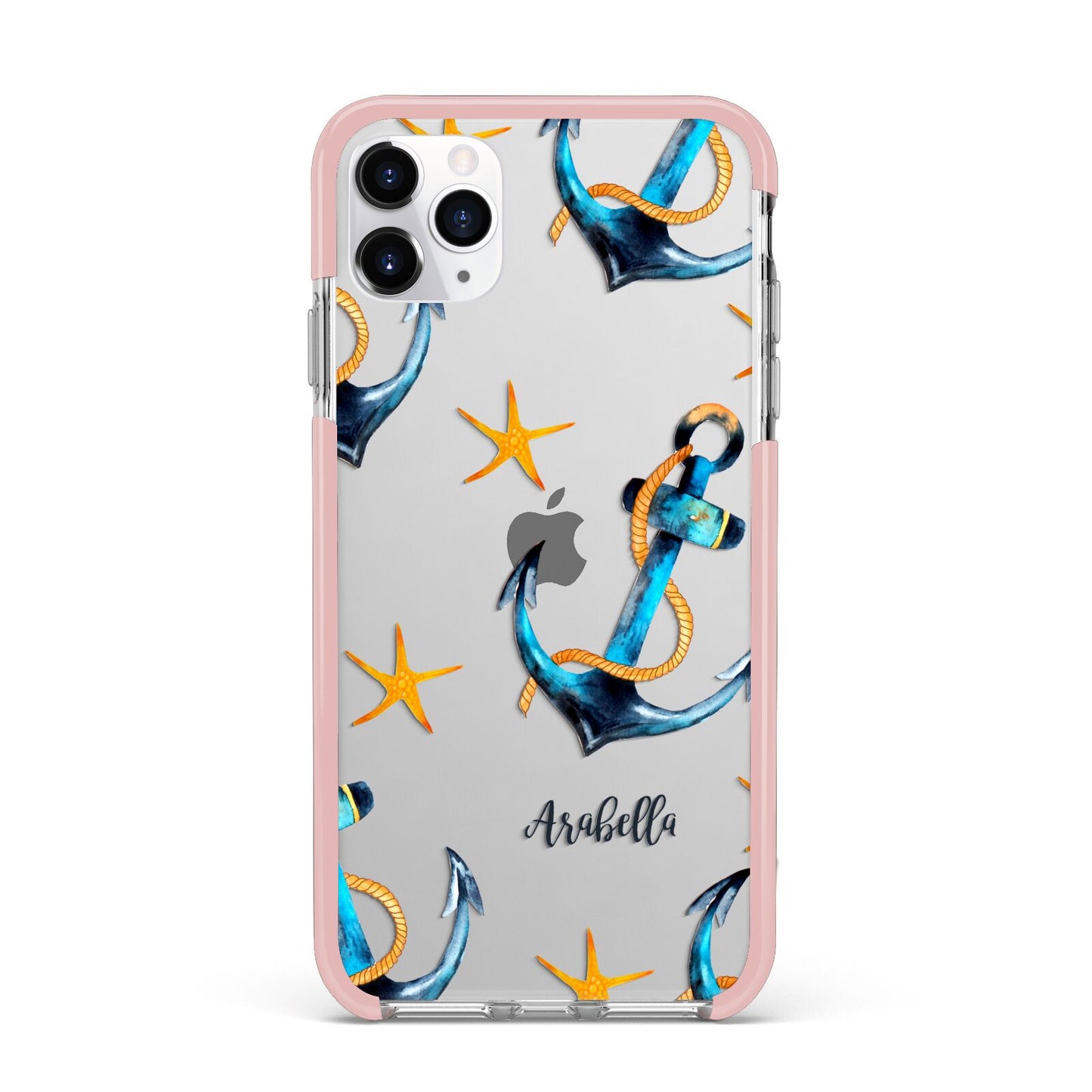 Personalised Nautical iPhone 11 Pro Max Impact Pink Edge Case