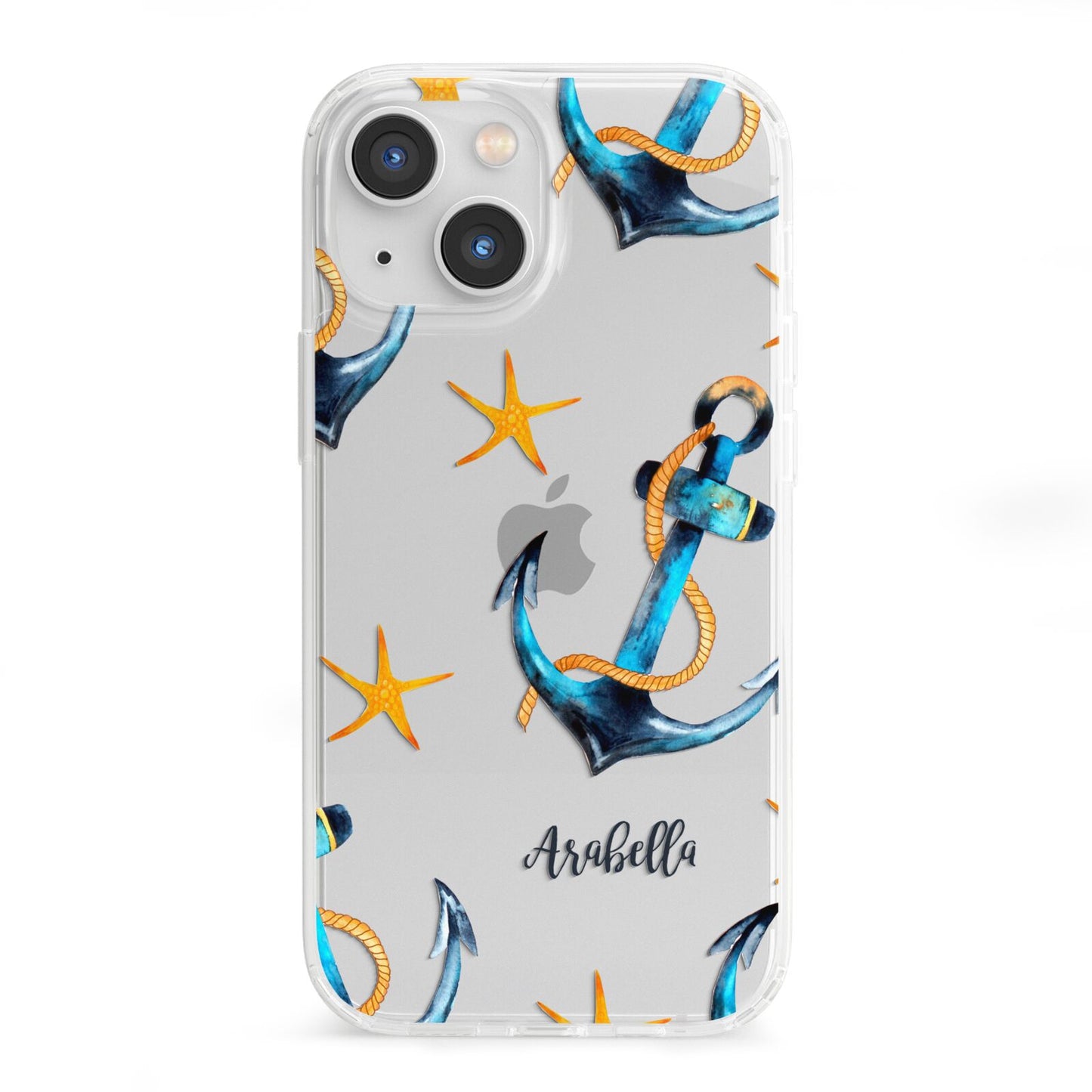 Personalised Nautical iPhone 13 Mini Clear Bumper Case