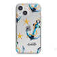 Personalised Nautical iPhone 13 Mini TPU Impact Case with White Edges