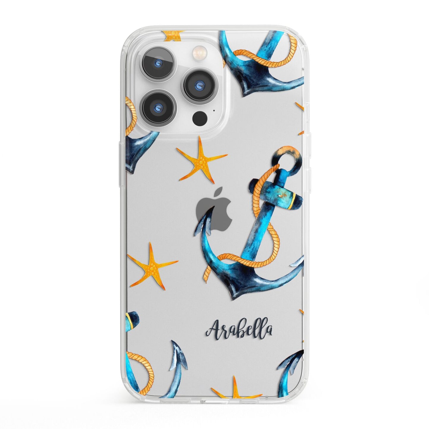 Personalised Nautical iPhone 13 Pro Clear Bumper Case