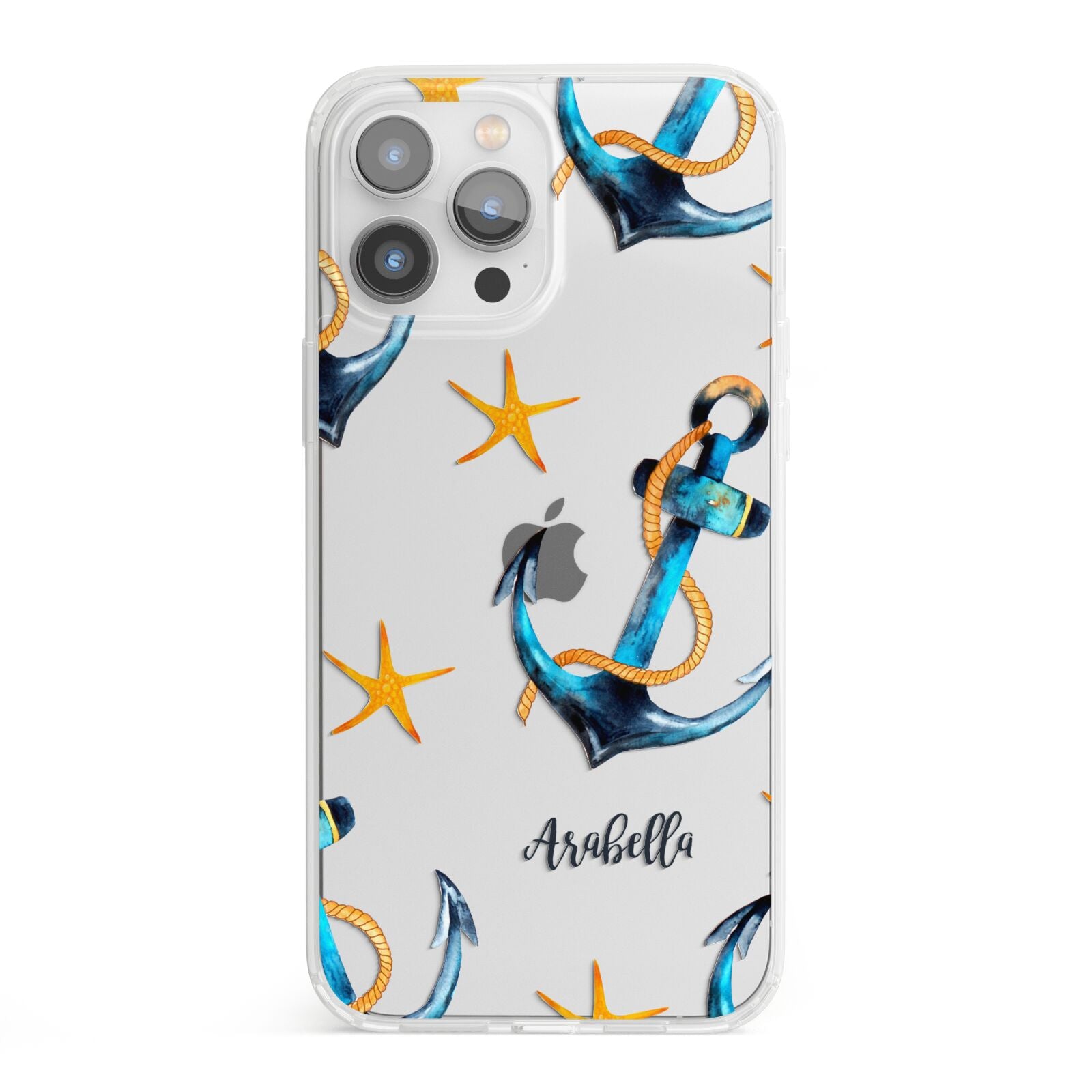 Personalised Nautical iPhone 13 Pro Max Clear Bumper Case
