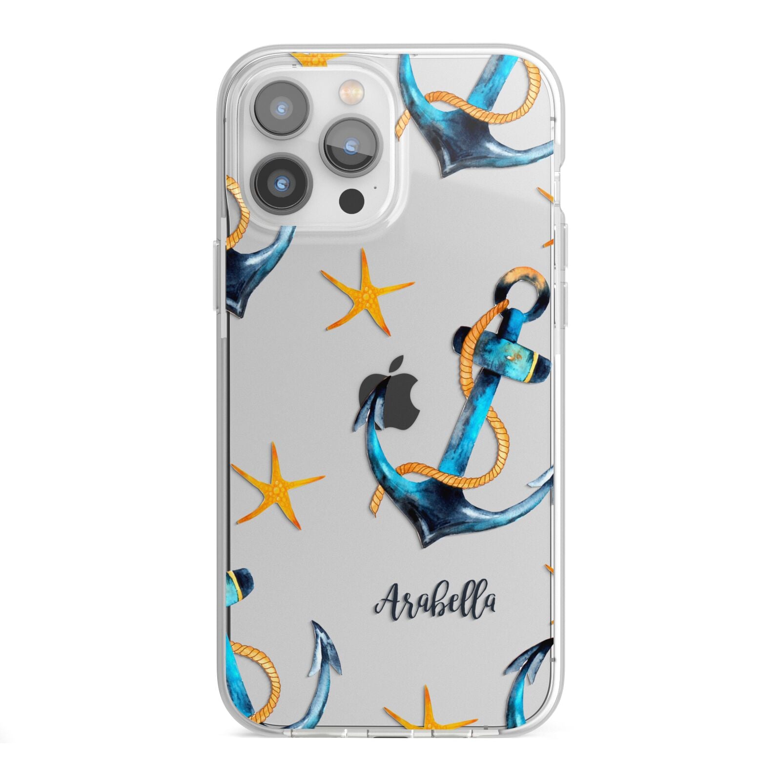 Personalised Nautical iPhone 13 Pro Max TPU Impact Case with White Edges