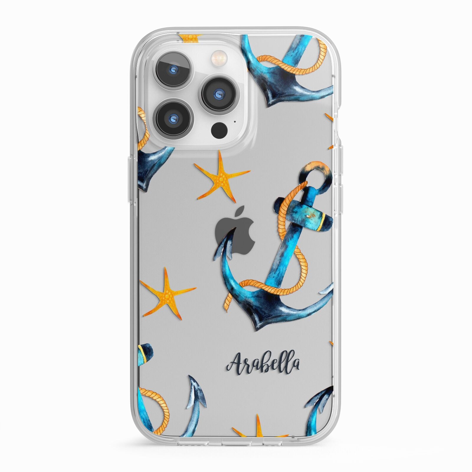 Personalised Nautical iPhone 13 Pro TPU Impact Case with White Edges