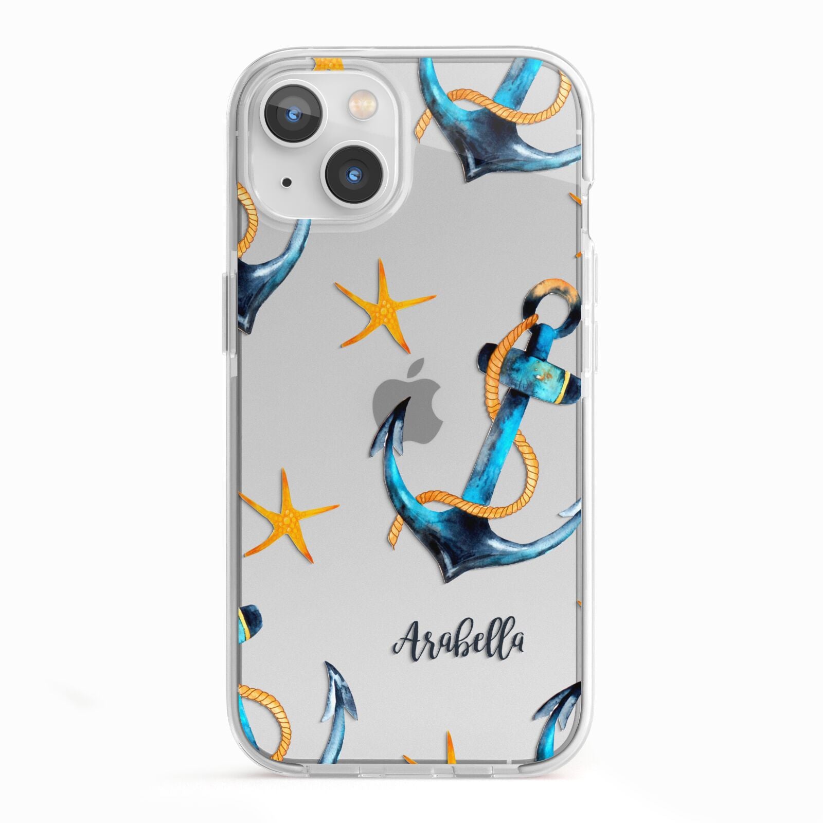 Personalised Nautical iPhone 13 TPU Impact Case with White Edges