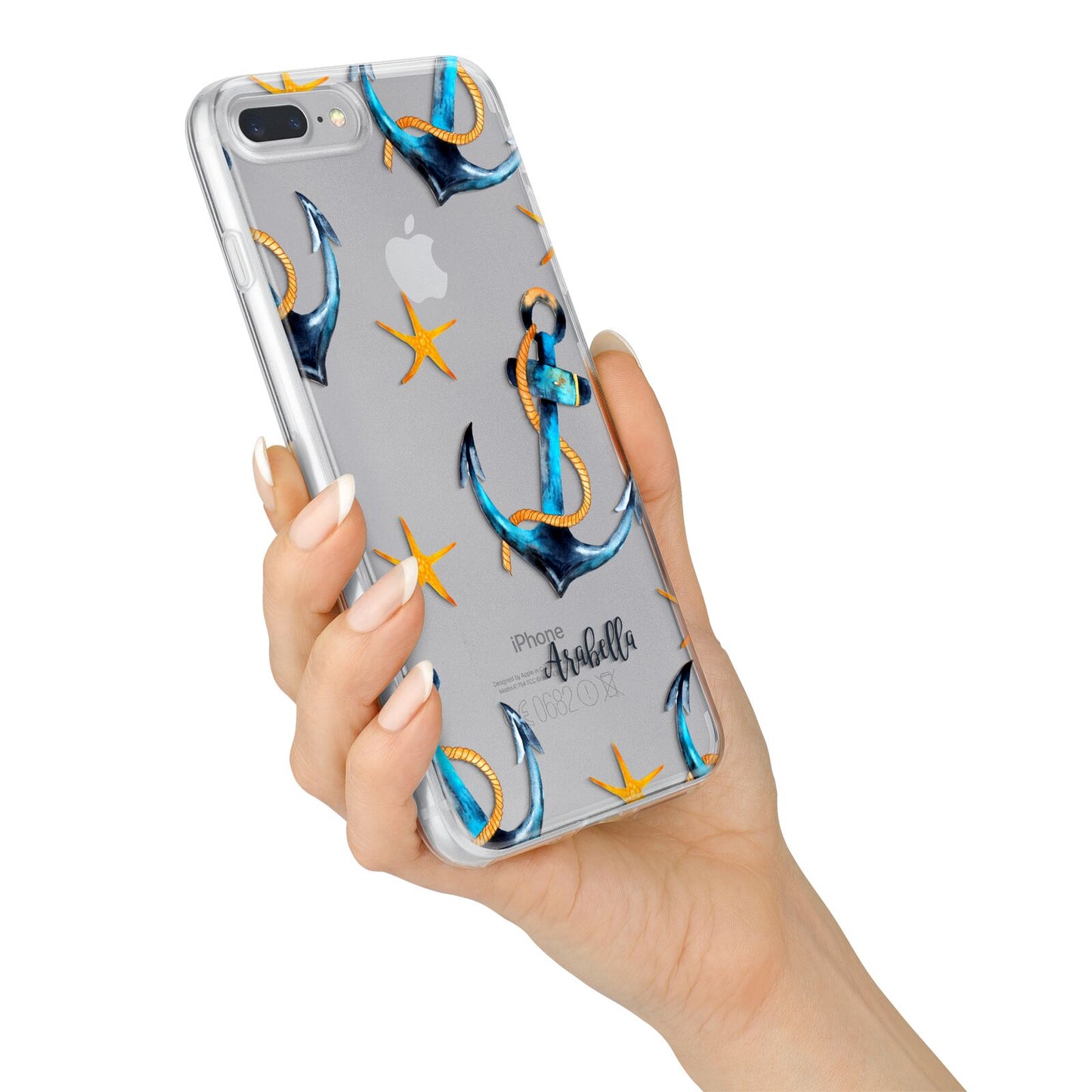 Personalised Nautical iPhone 7 Plus Bumper Case on Silver iPhone Alternative Image