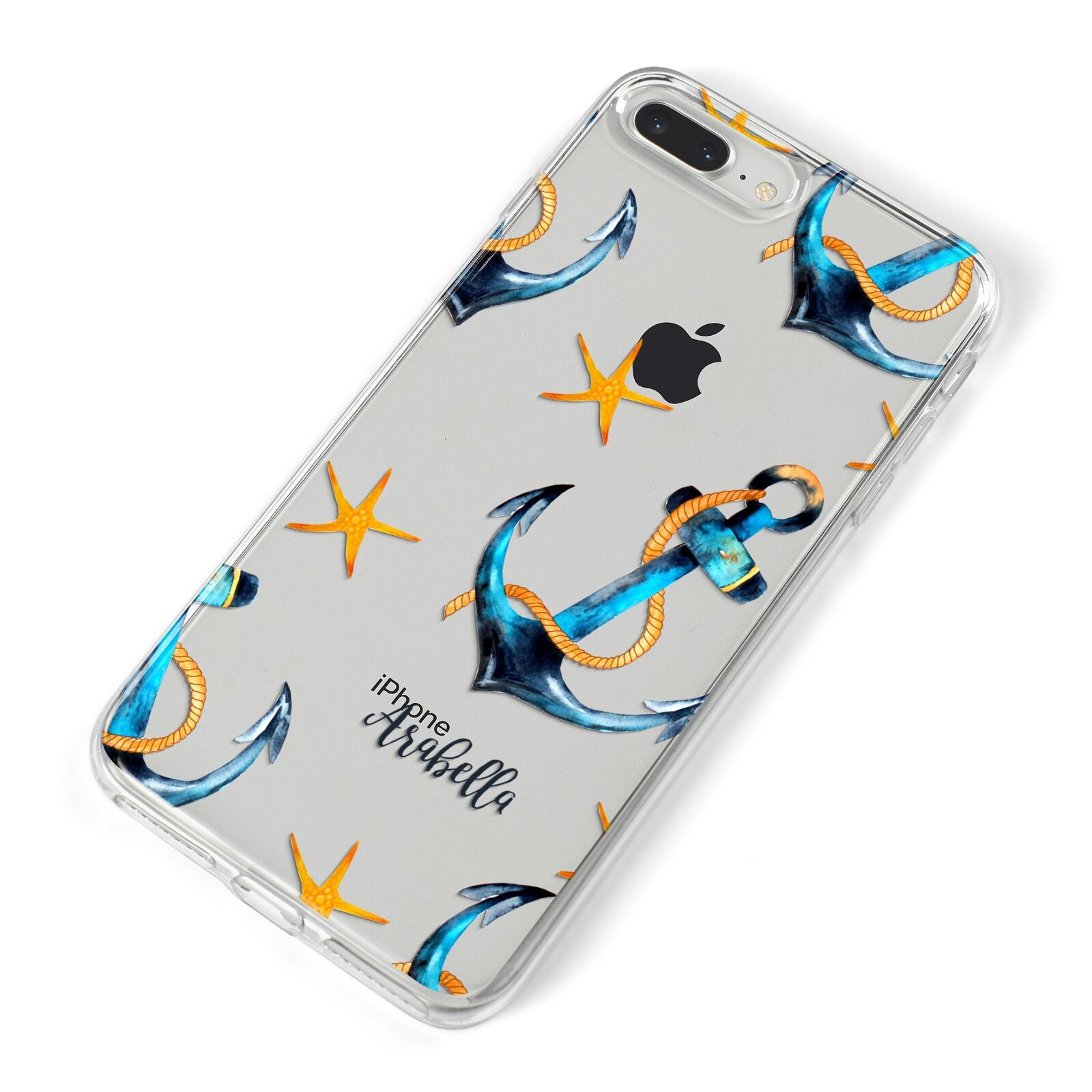 Personalised Nautical iPhone 8 Plus Bumper Case on Silver iPhone Alternative Image