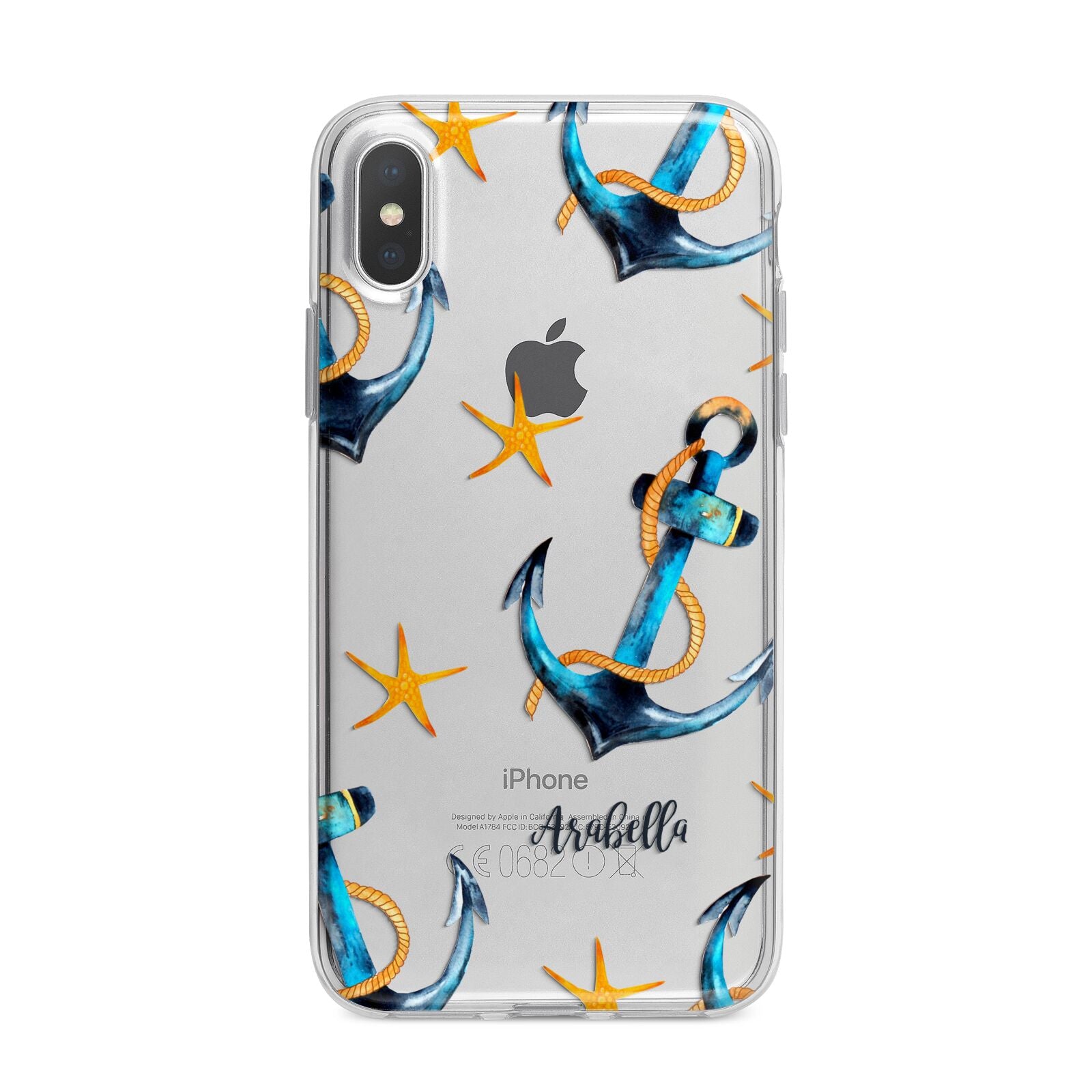 Personalised Nautical iPhone X Bumper Case on Silver iPhone Alternative Image 1