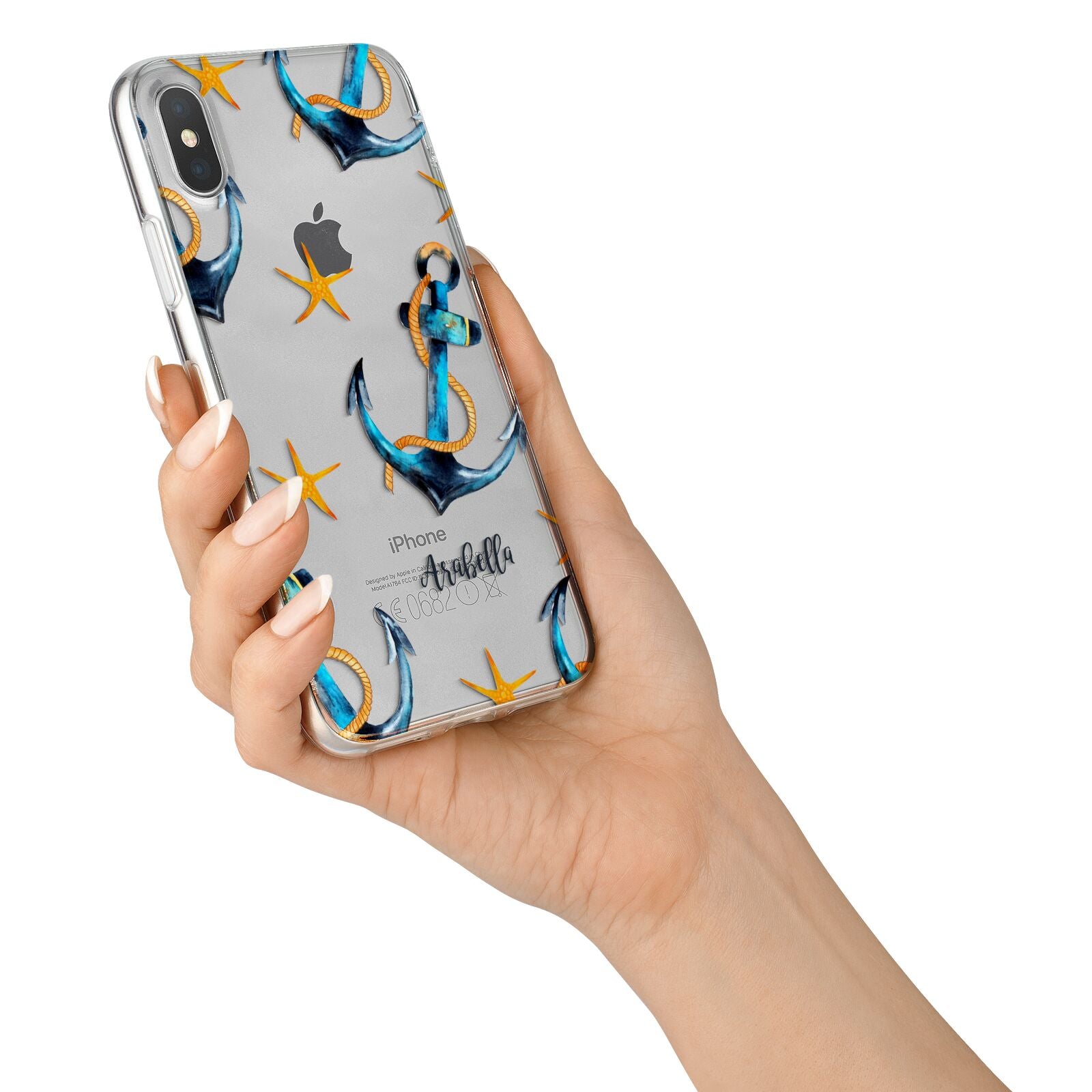 Personalised Nautical iPhone X Bumper Case on Silver iPhone Alternative Image 2