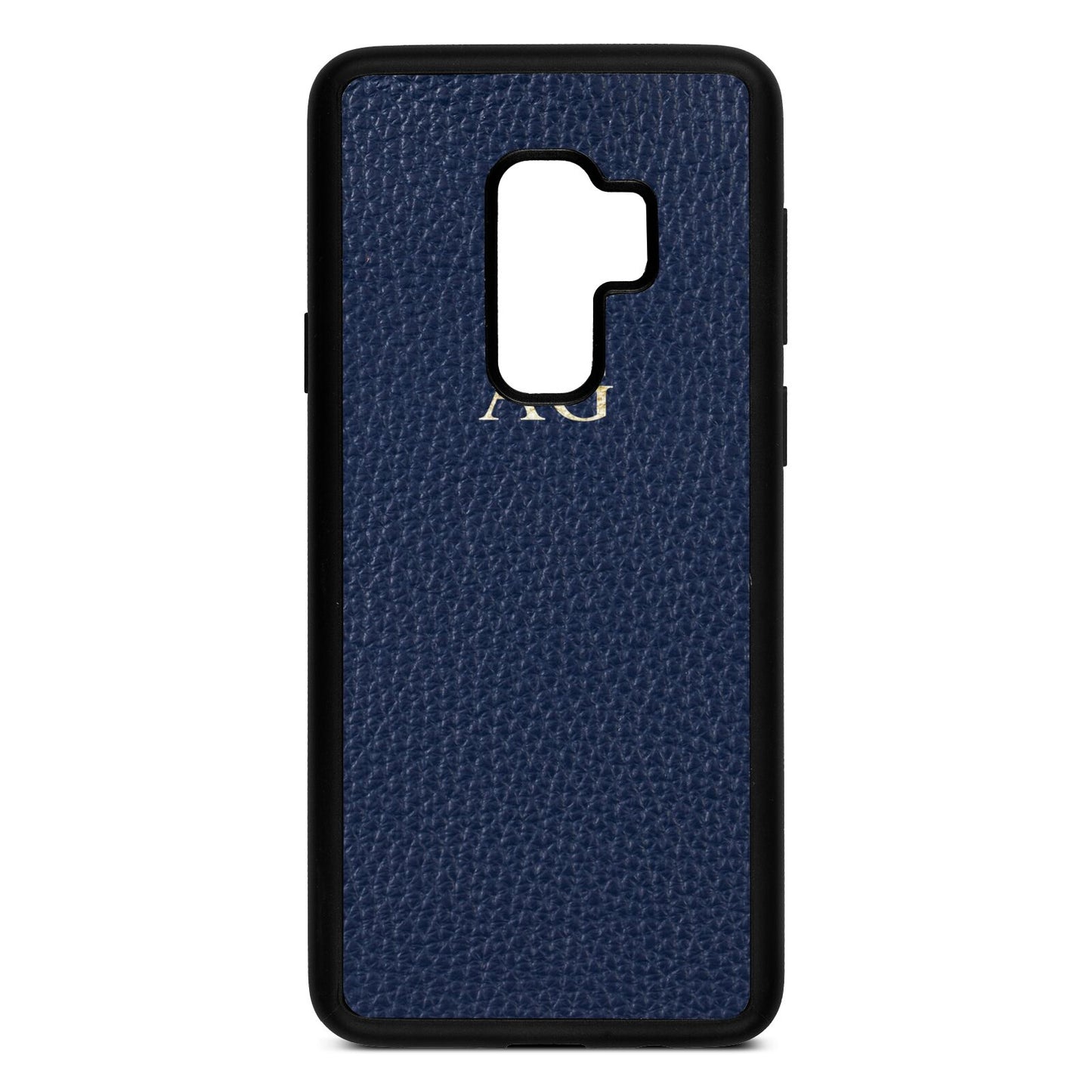 Personalised Navy Blue Pebble Leather Samsung S9 Plus Case