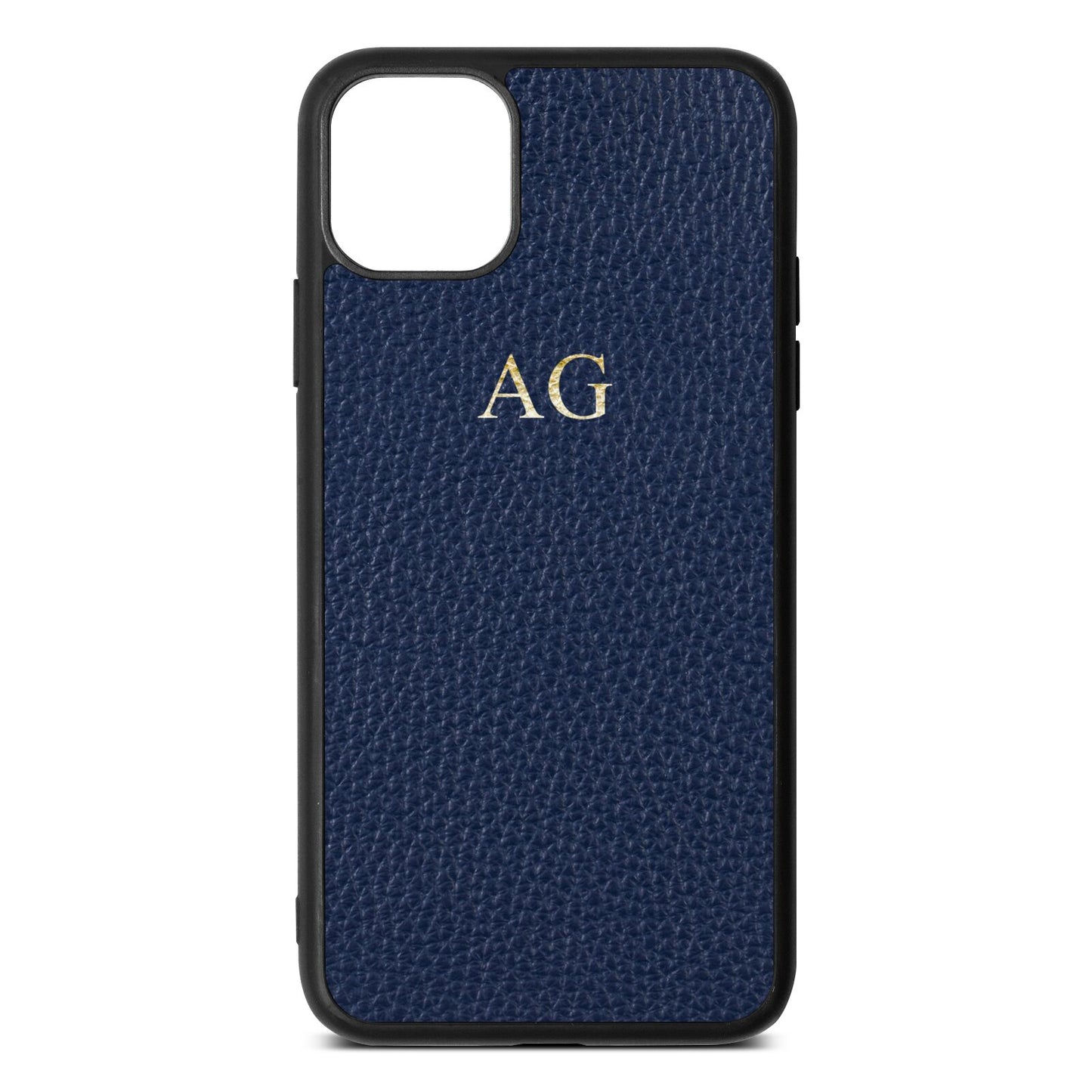 Personalised Navy Blue Pebble Leather iPhone 11 Pro Max Case