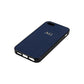 Personalised Navy Blue Pebble Leather iPhone 5 Case Side Angle