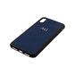 Personalised Navy Blue Pebble Leather iPhone Xs Max Case Side Image