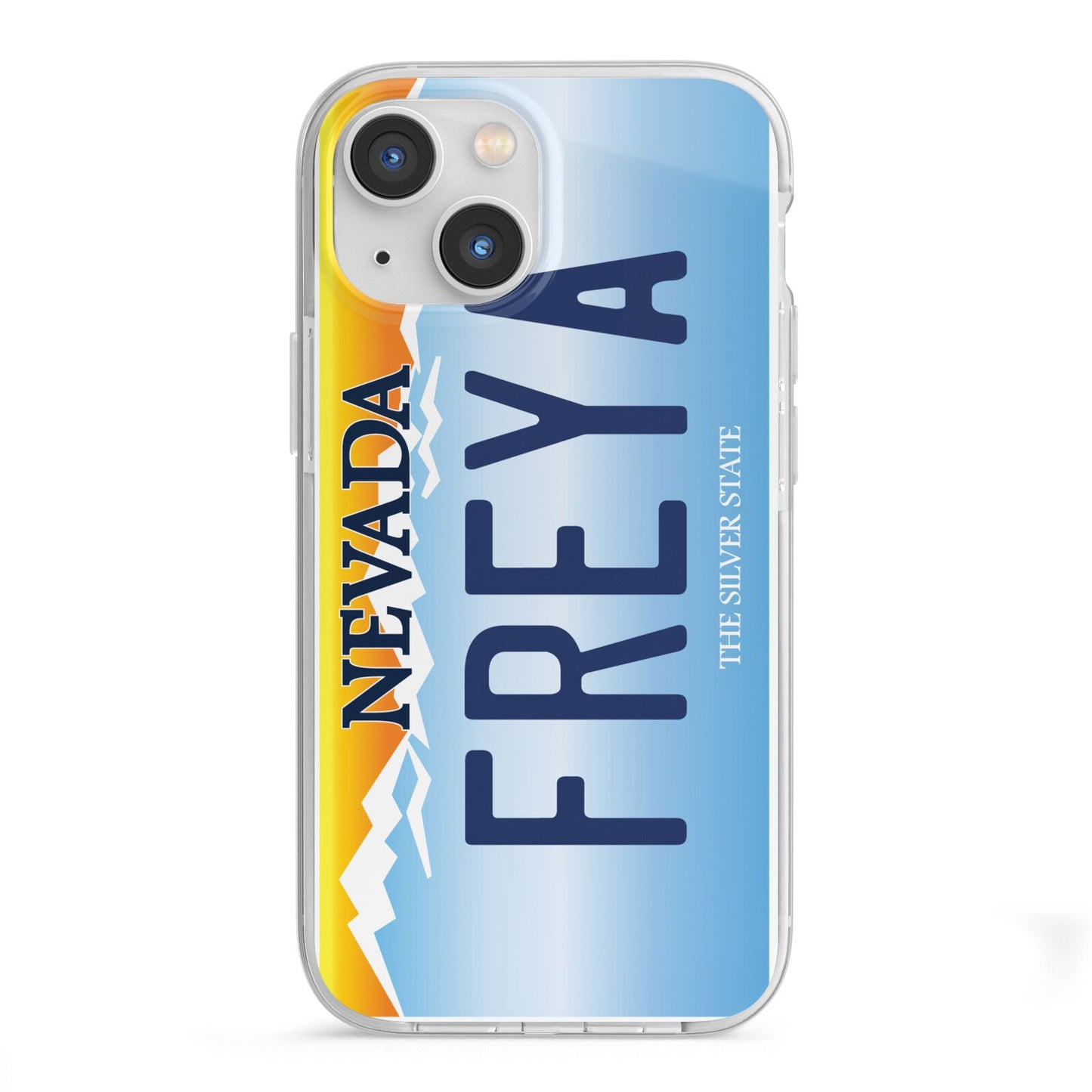 Personalised Nevada License Plate iPhone 13 Mini TPU Impact Case with White Edges