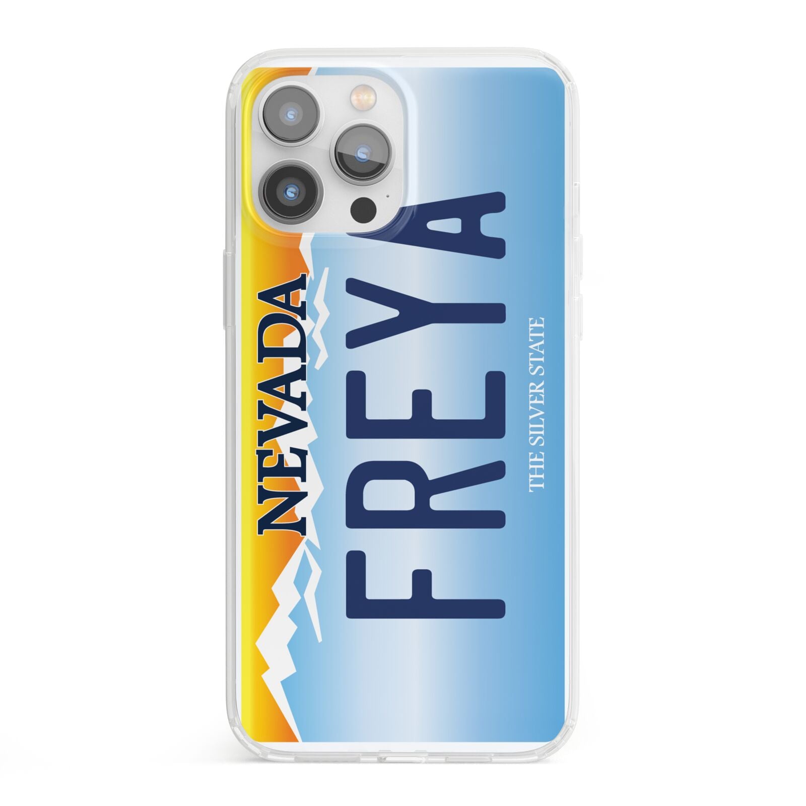 Personalised Nevada License Plate iPhone 13 Pro Max Clear Bumper Case