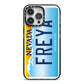 Personalised Nevada License Plate iPhone 14 Pro Max Black Impact Case on Silver phone