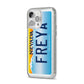 Personalised Nevada License Plate iPhone 14 Pro Max Glitter Tough Case Silver Angled Image