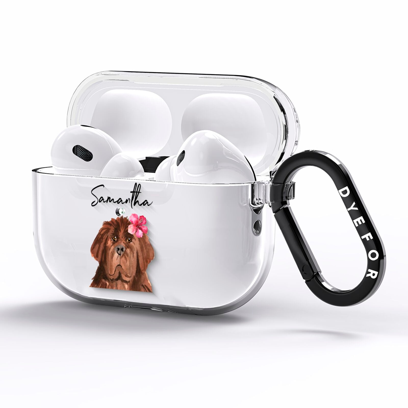 Personalised Newfoundland AirPods Pro Clear Case Side Image
