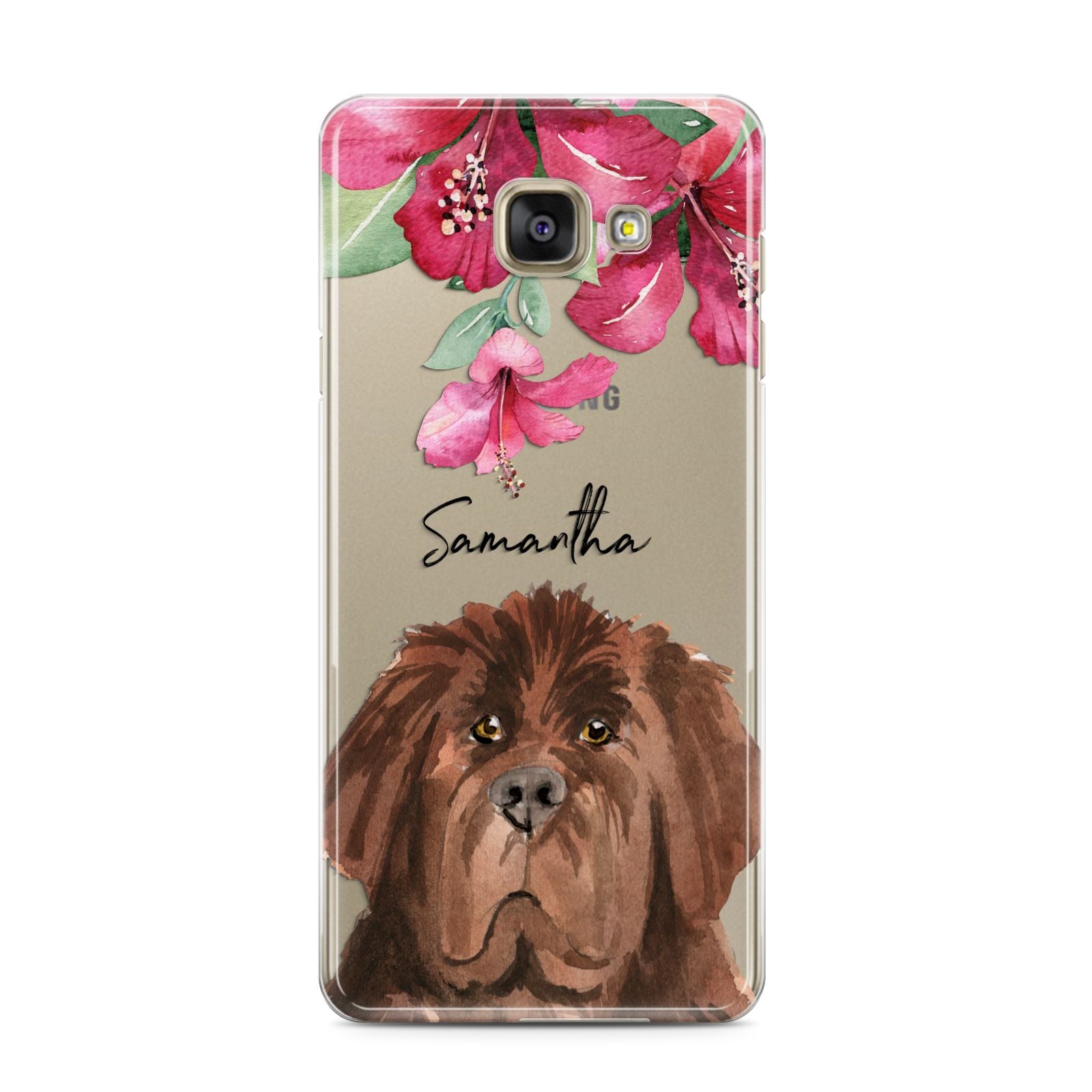 Personalised Newfoundland Samsung Galaxy A3 2016 Case on gold phone