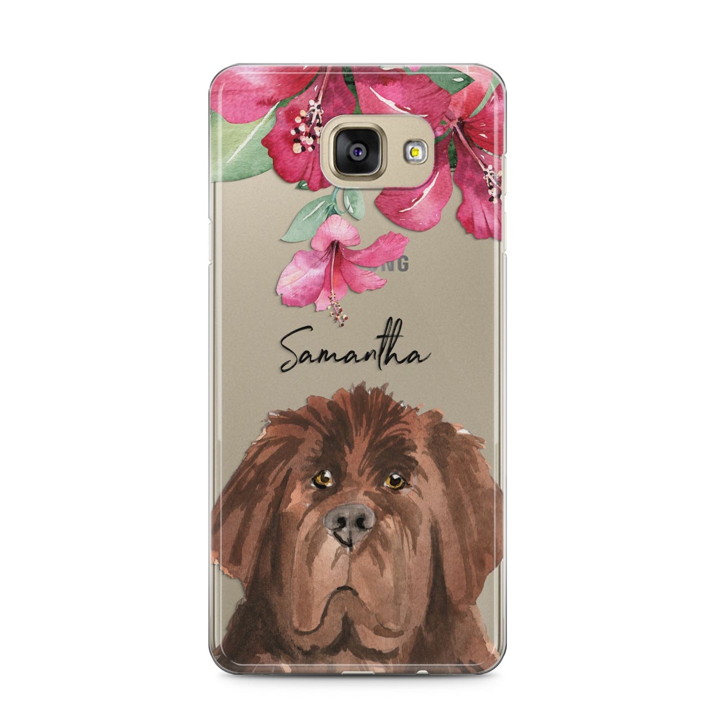 Personalised Newfoundland Samsung Galaxy A5 2016 Case on gold phone