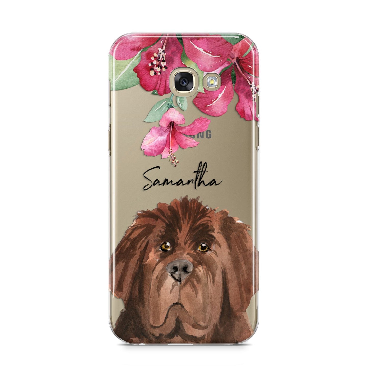Personalised Newfoundland Samsung Galaxy A5 2017 Case on gold phone