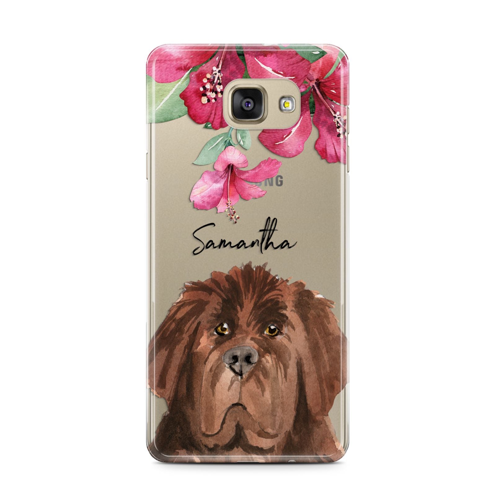 Personalised Newfoundland Samsung Galaxy A7 2016 Case on gold phone