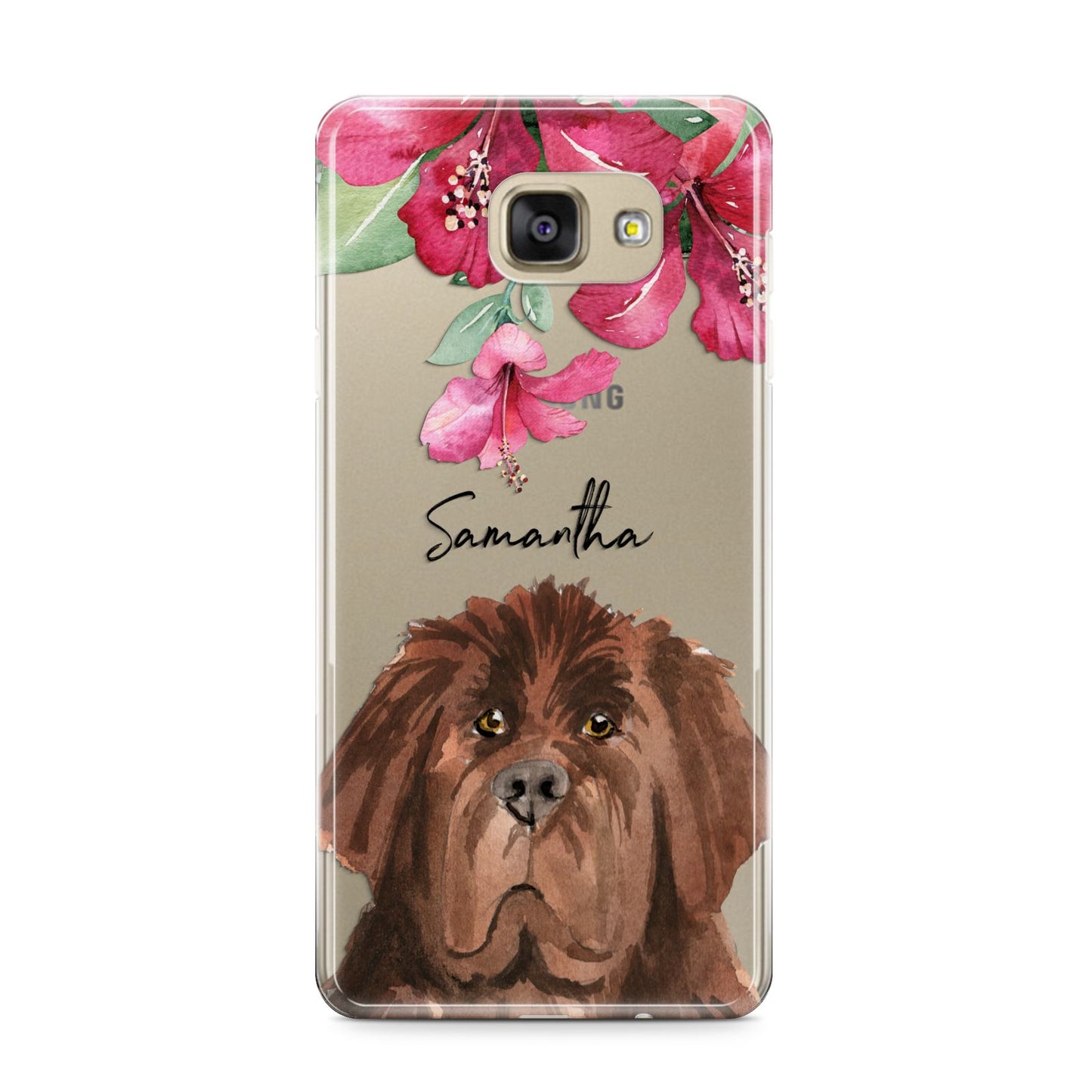 Personalised Newfoundland Samsung Galaxy A9 2016 Case on gold phone