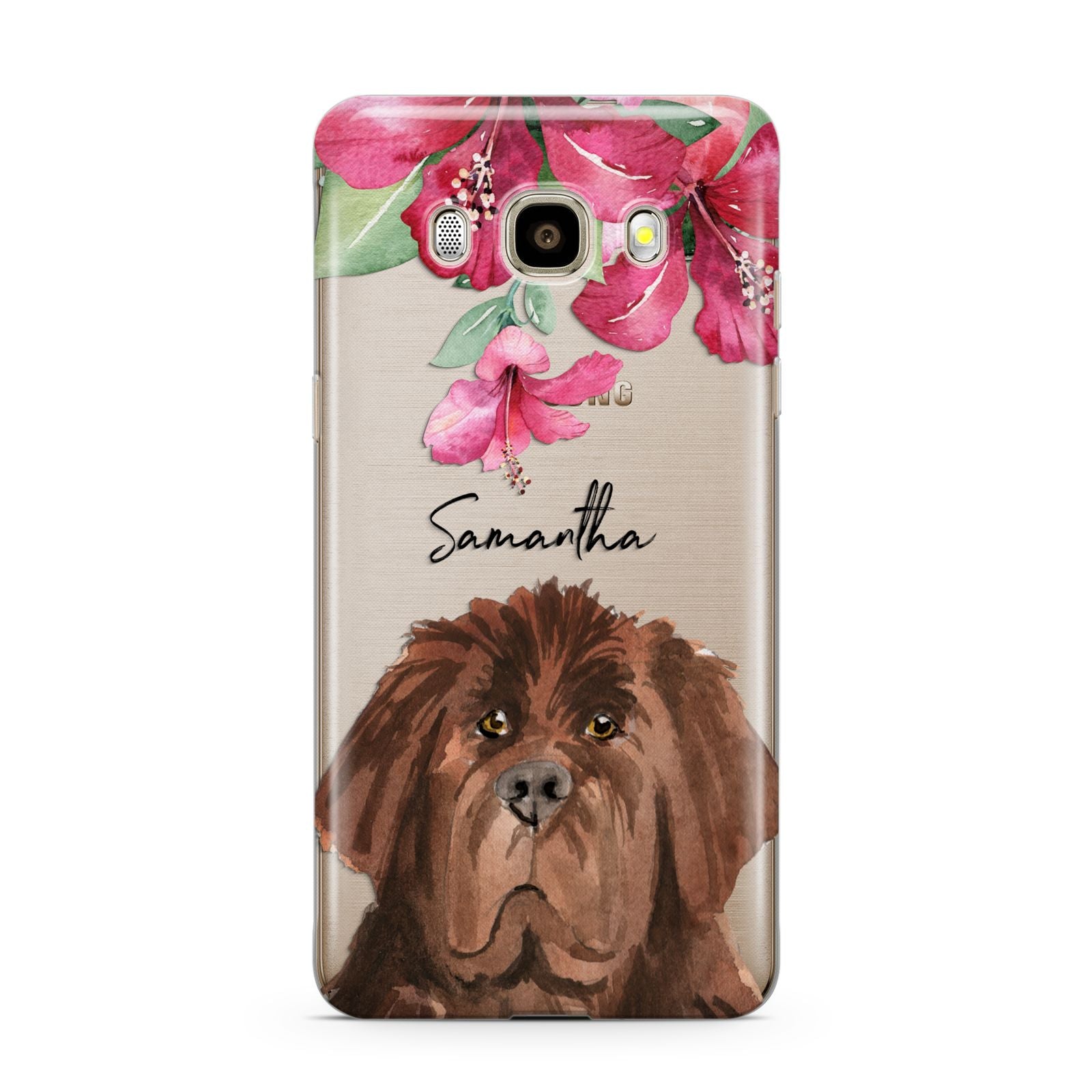 Personalised Newfoundland Samsung Galaxy J7 2016 Case on gold phone