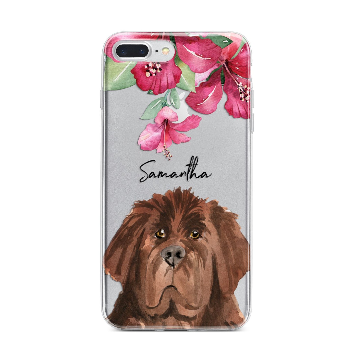 Personalised Newfoundland iPhone 7 Plus Bumper Case on Silver iPhone
