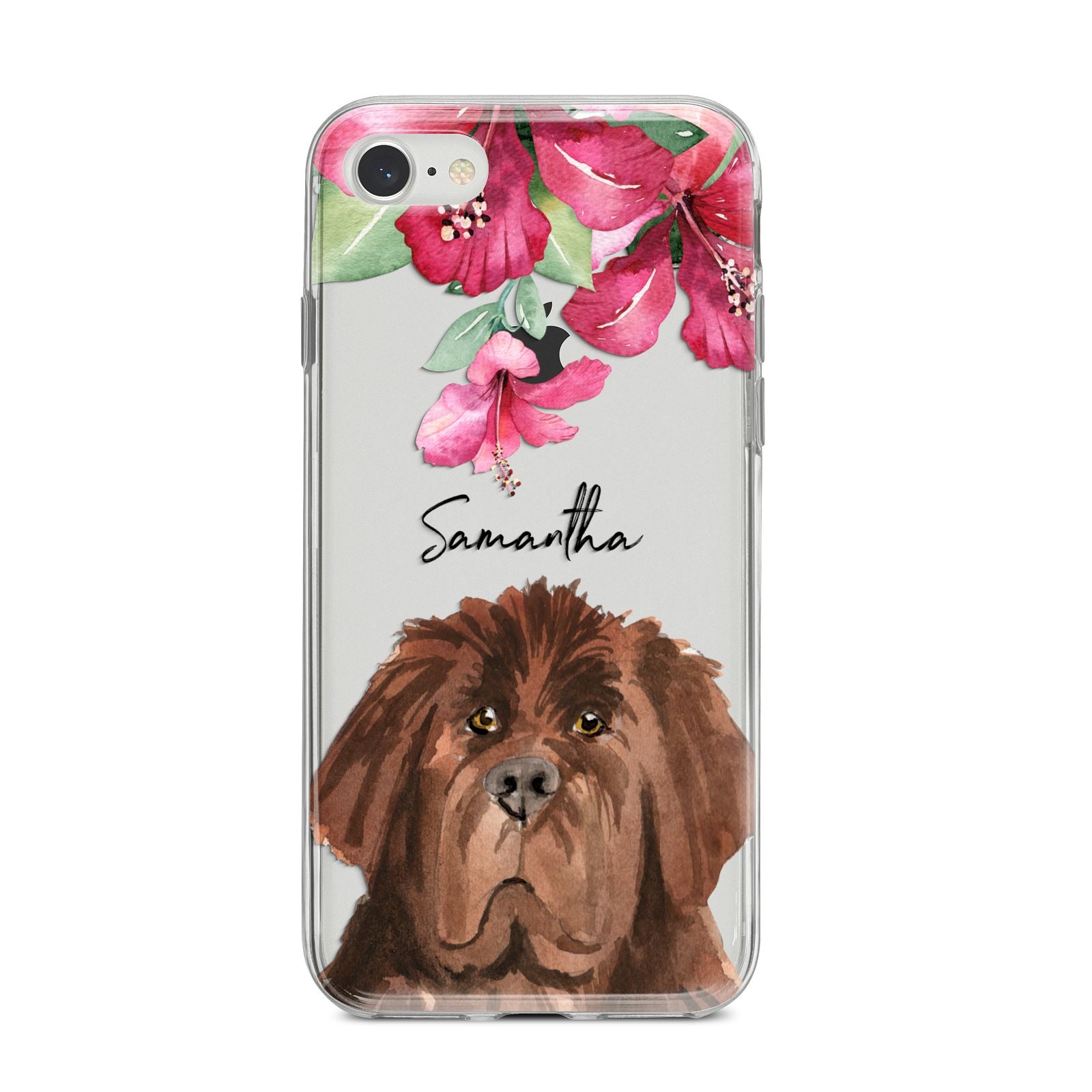Personalised Newfoundland iPhone 8 Bumper Case on Silver iPhone
