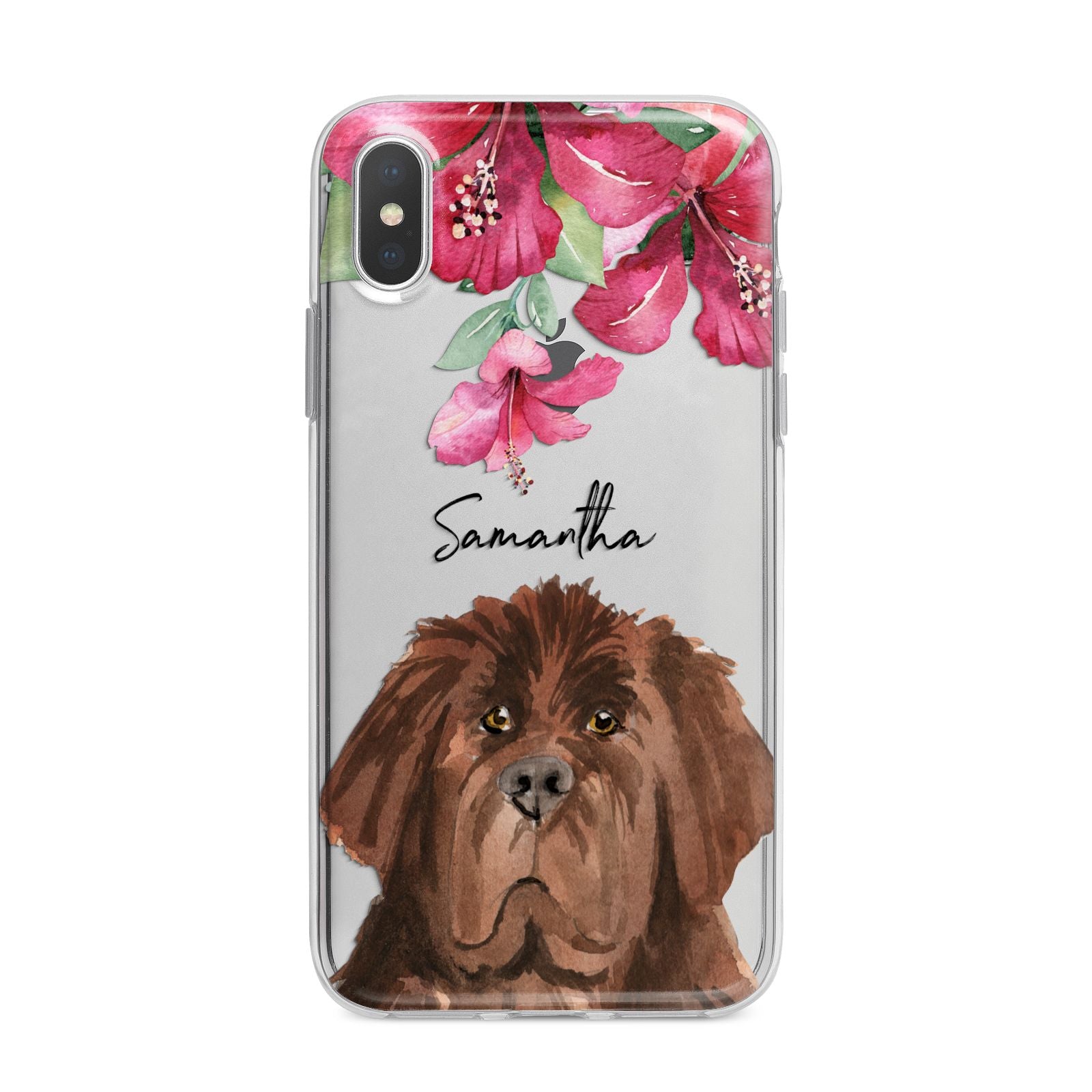 Personalised Newfoundland iPhone X Bumper Case on Silver iPhone Alternative Image 1