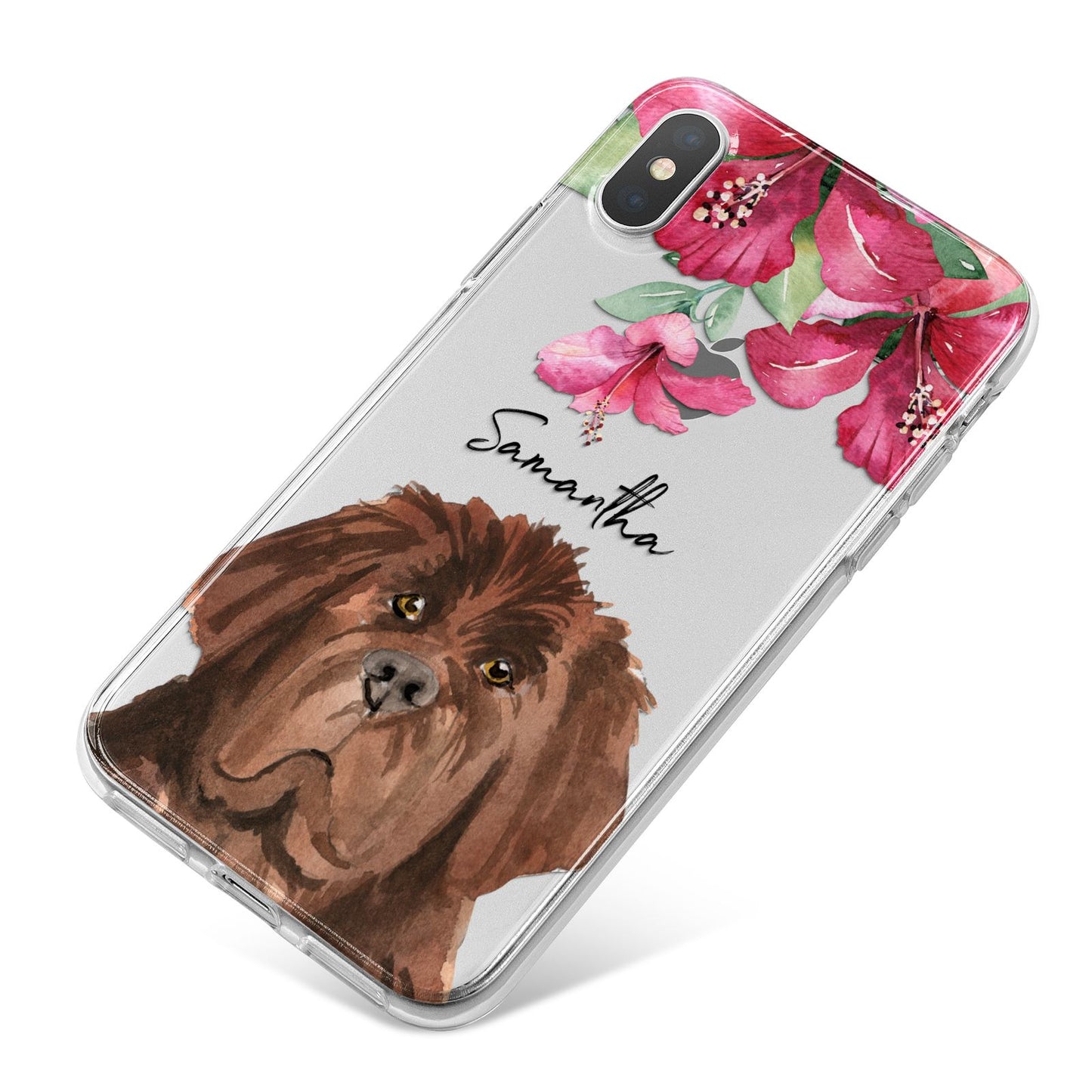 Personalised Newfoundland iPhone X Bumper Case on Silver iPhone