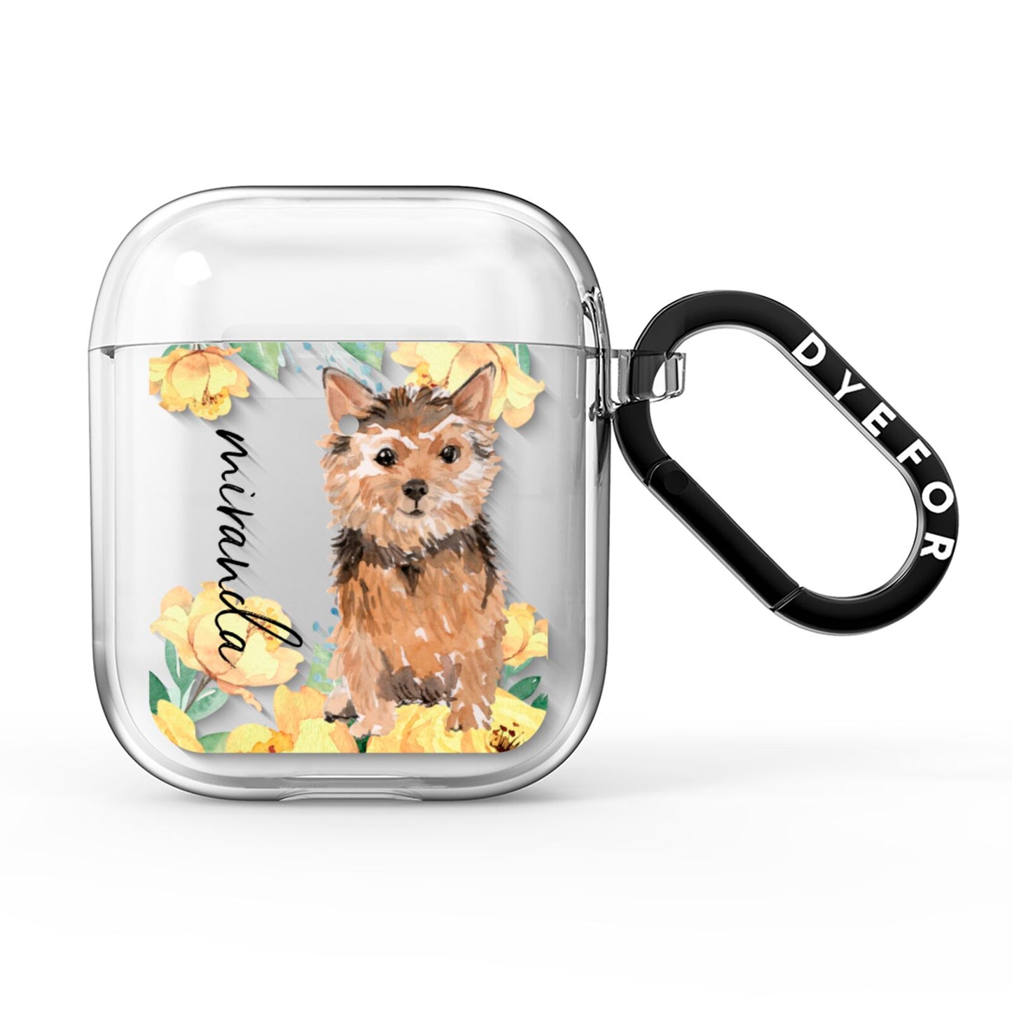 Personalised Norwich Terrier AirPods Clear Case