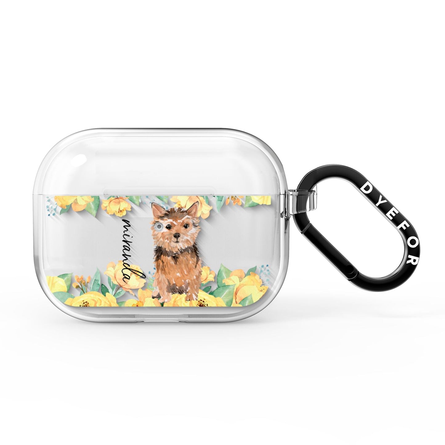 Personalised Norwich Terrier AirPods Pro Clear Case