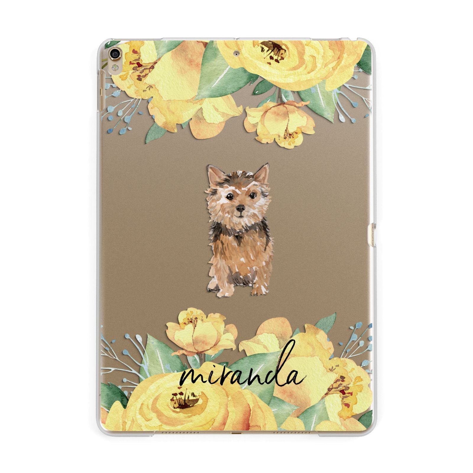 Personalised Norwich Terrier Apple iPad Gold Case