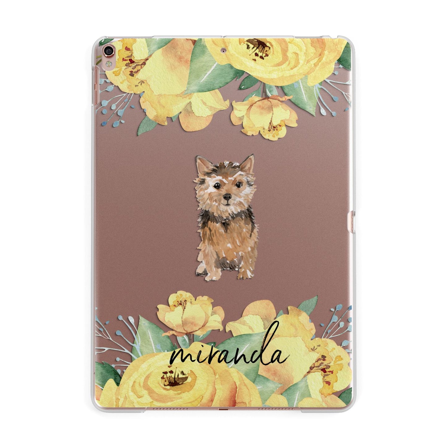 Personalised Norwich Terrier Apple iPad Rose Gold Case