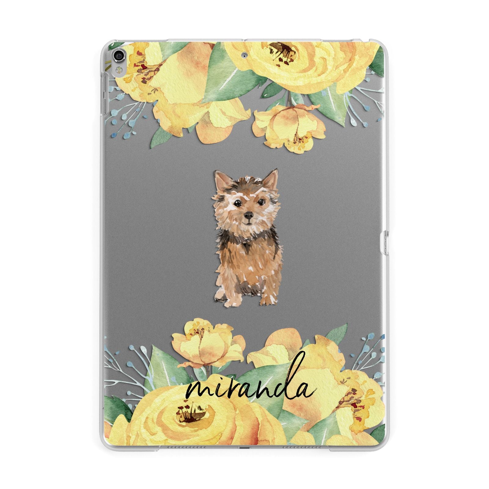 Personalised Norwich Terrier Apple iPad Silver Case