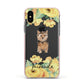 Personalised Norwich Terrier Apple iPhone Xs Impact Case Pink Edge on Black Phone