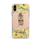 Personalised Norwich Terrier Apple iPhone Xs Impact Case Pink Edge on Gold Phone