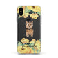 Personalised Norwich Terrier Apple iPhone Xs Impact Case White Edge on Black Phone