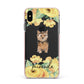 Personalised Norwich Terrier Apple iPhone Xs Max Impact Case Pink Edge on Black Phone