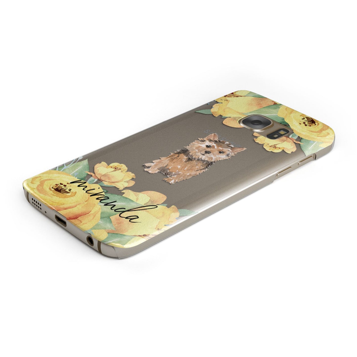 Personalised Norwich Terrier Samsung Galaxy Case Bottom Cutout